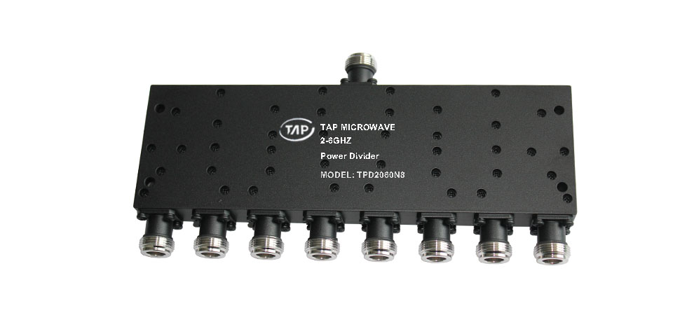TPD2060N8 2-6GHz 8 way power divider